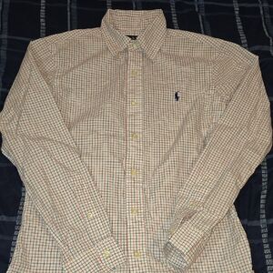 Ralph Lauren Beige and Blue Checkered Shirt